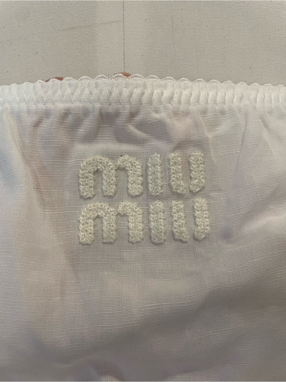 Miu Miu Women's White Tie-Shoulder Cotton Set-Sz 38 - Picture 3 of 16